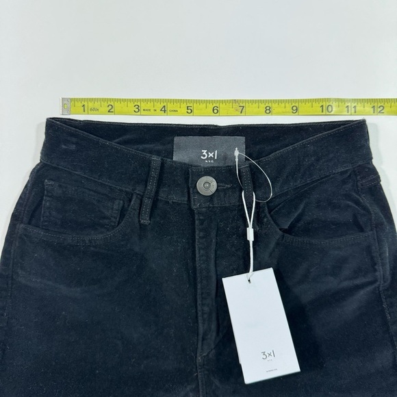 New 3x1 Three By One Higher Ground Velvet Pants Mini Split Leg - Picture 6 of 10